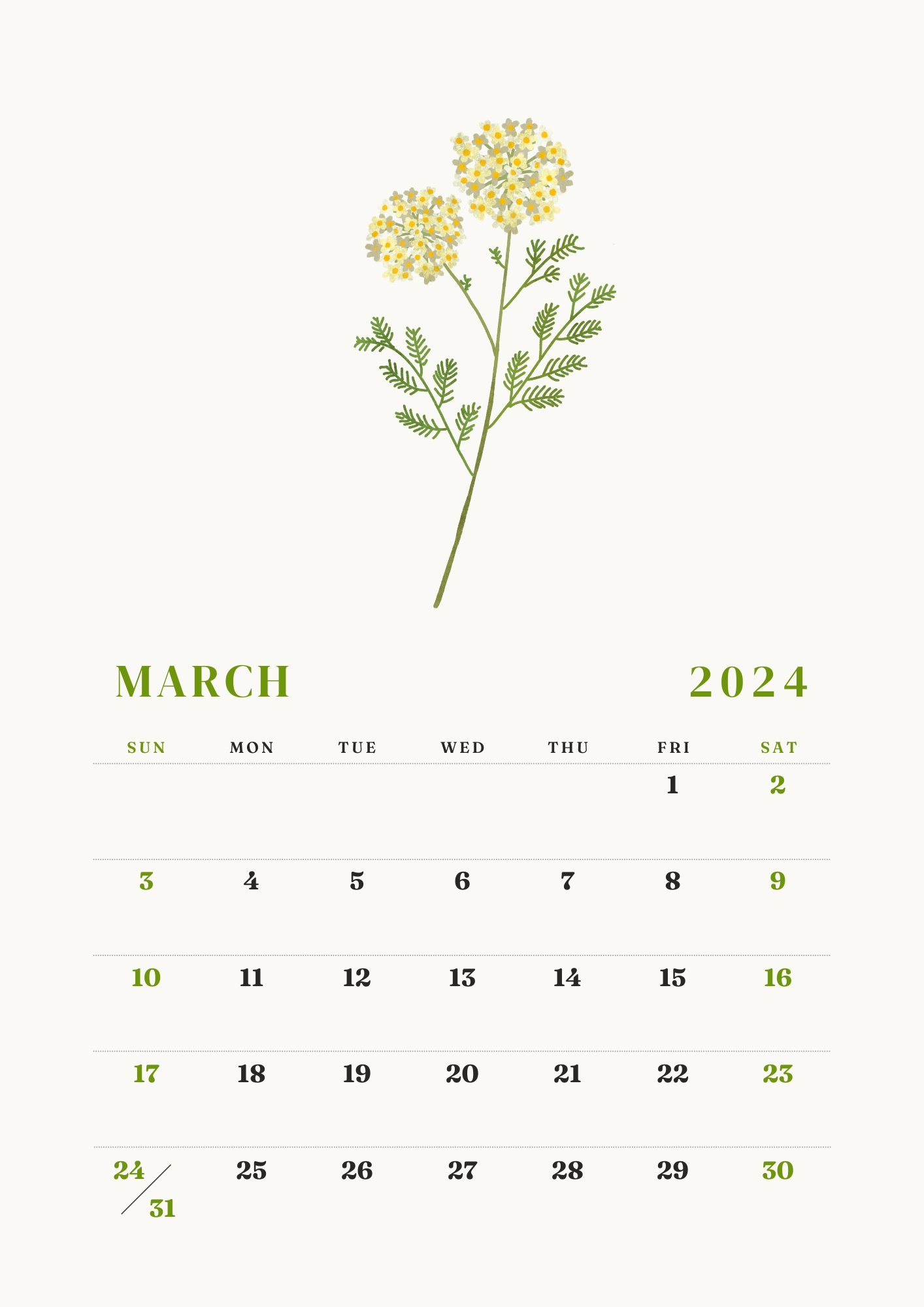 March 2024 Calendar