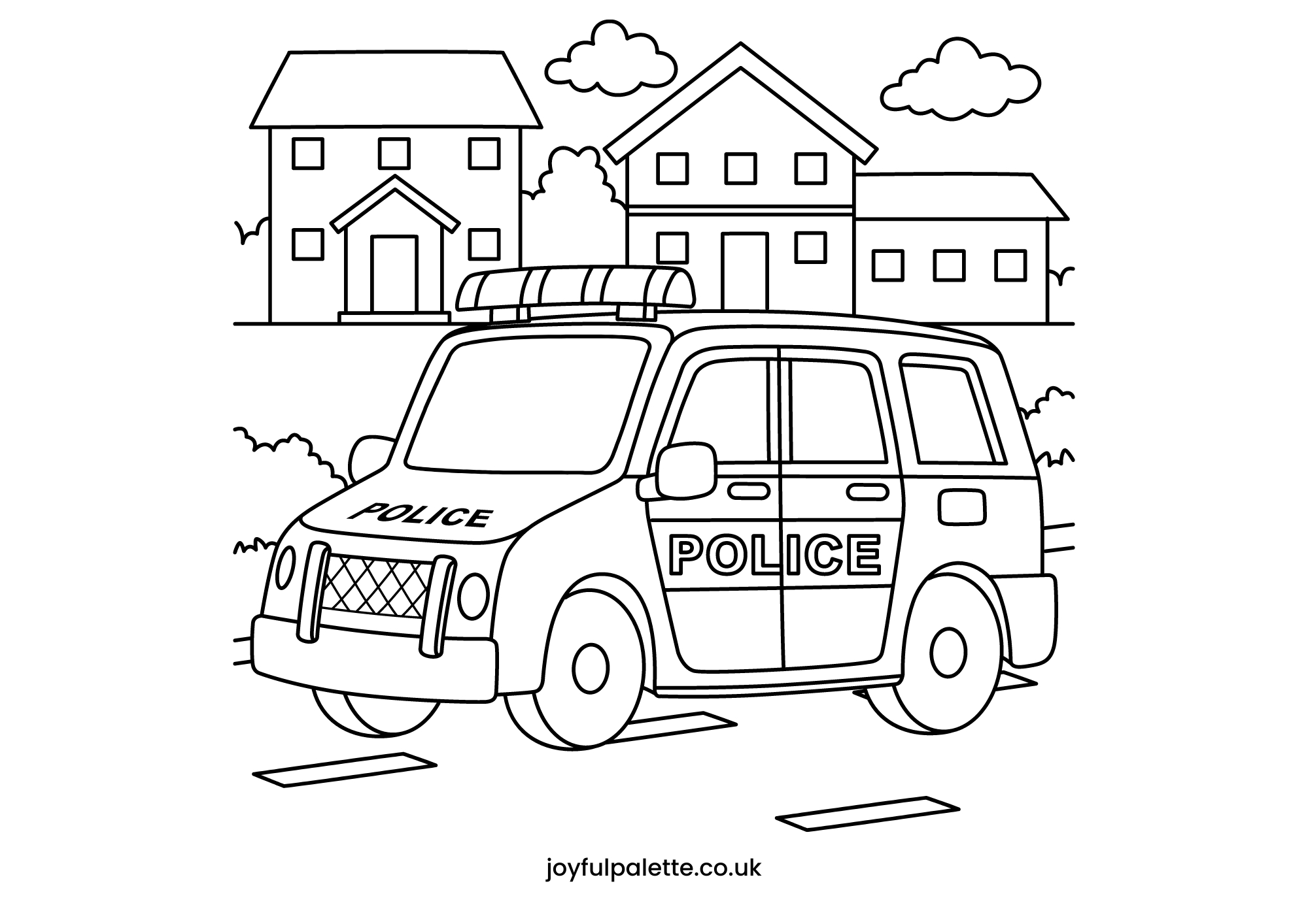 Police Van Coloring Page
