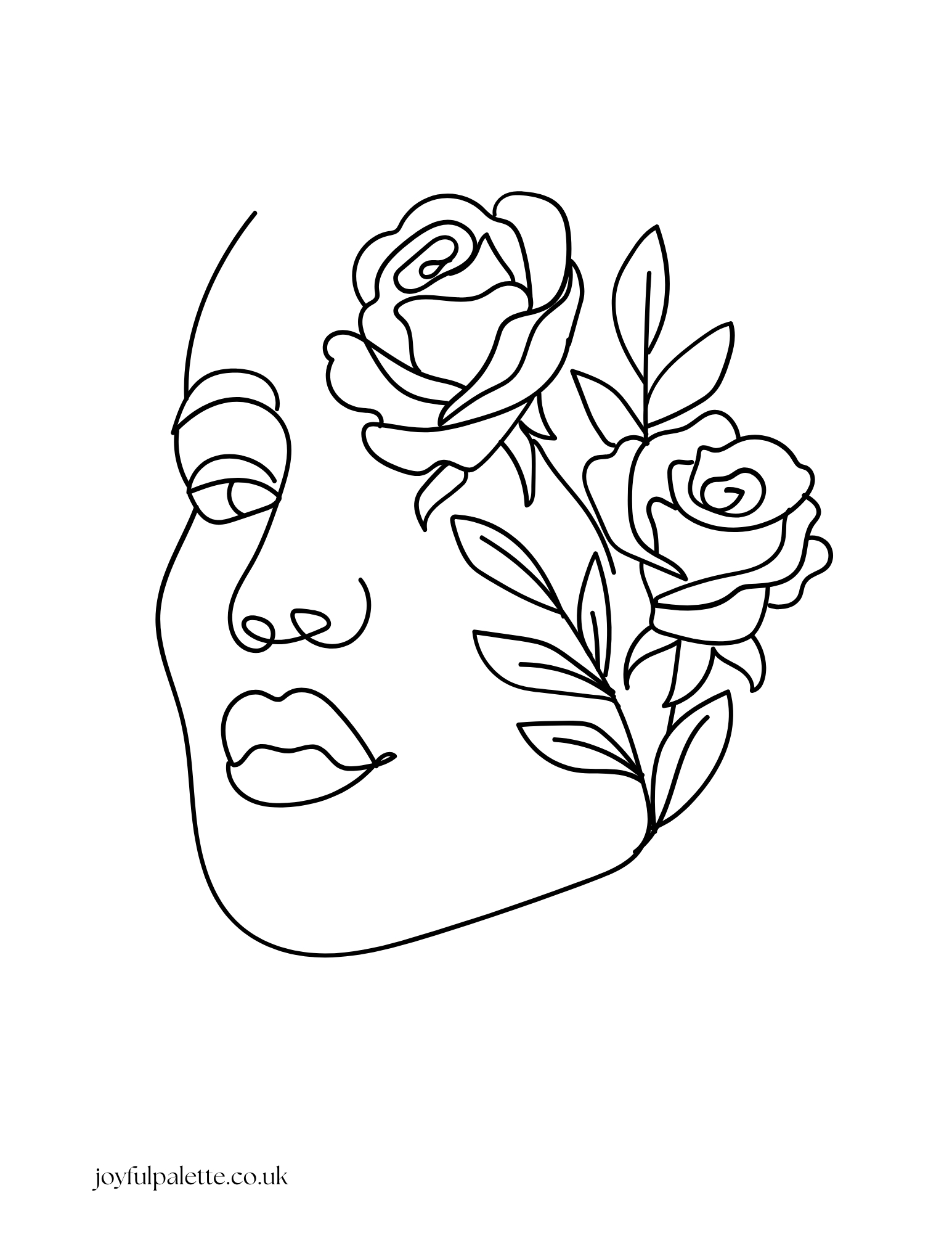 Woman Face with Flowers