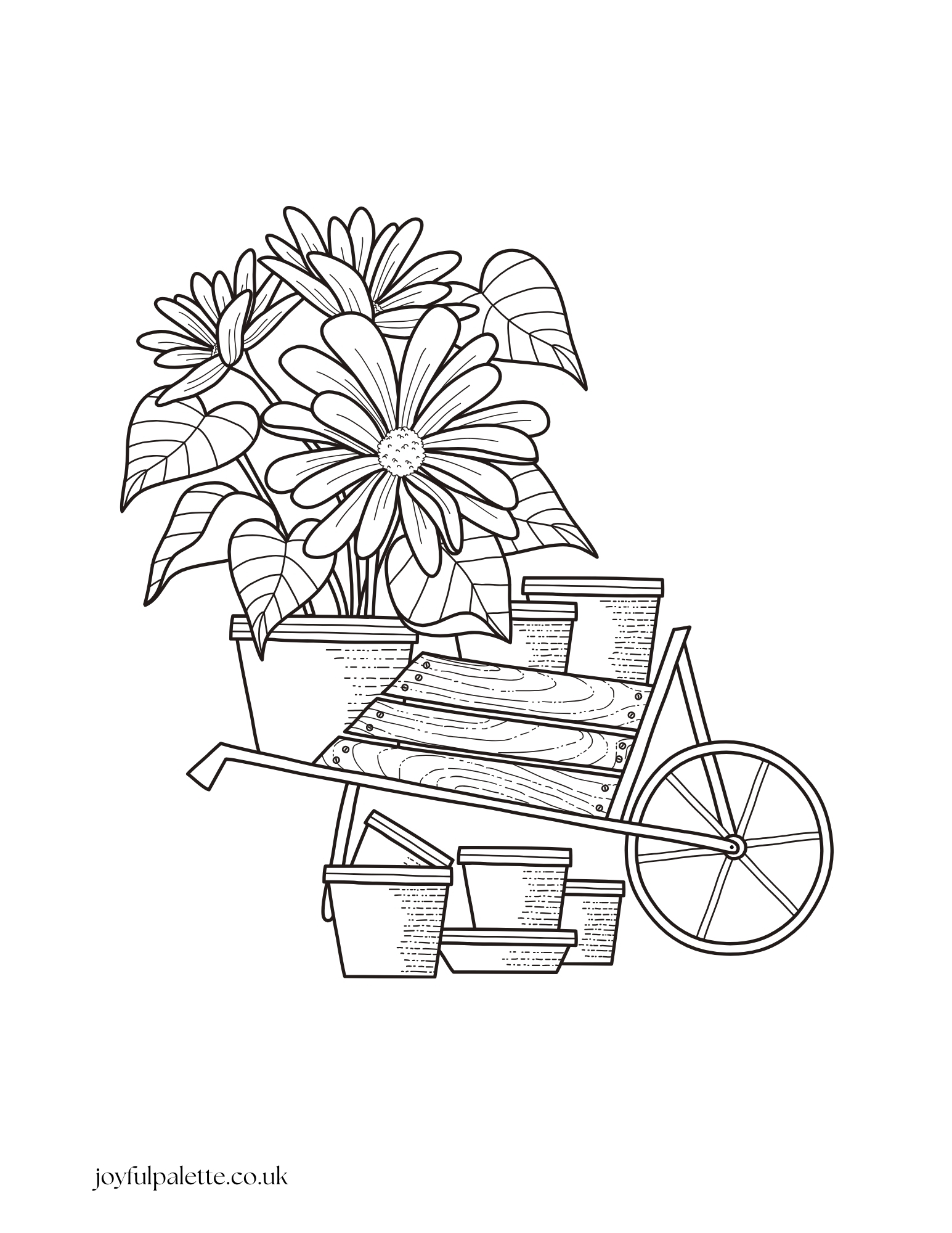 Garden Flower Pot Coloring Page