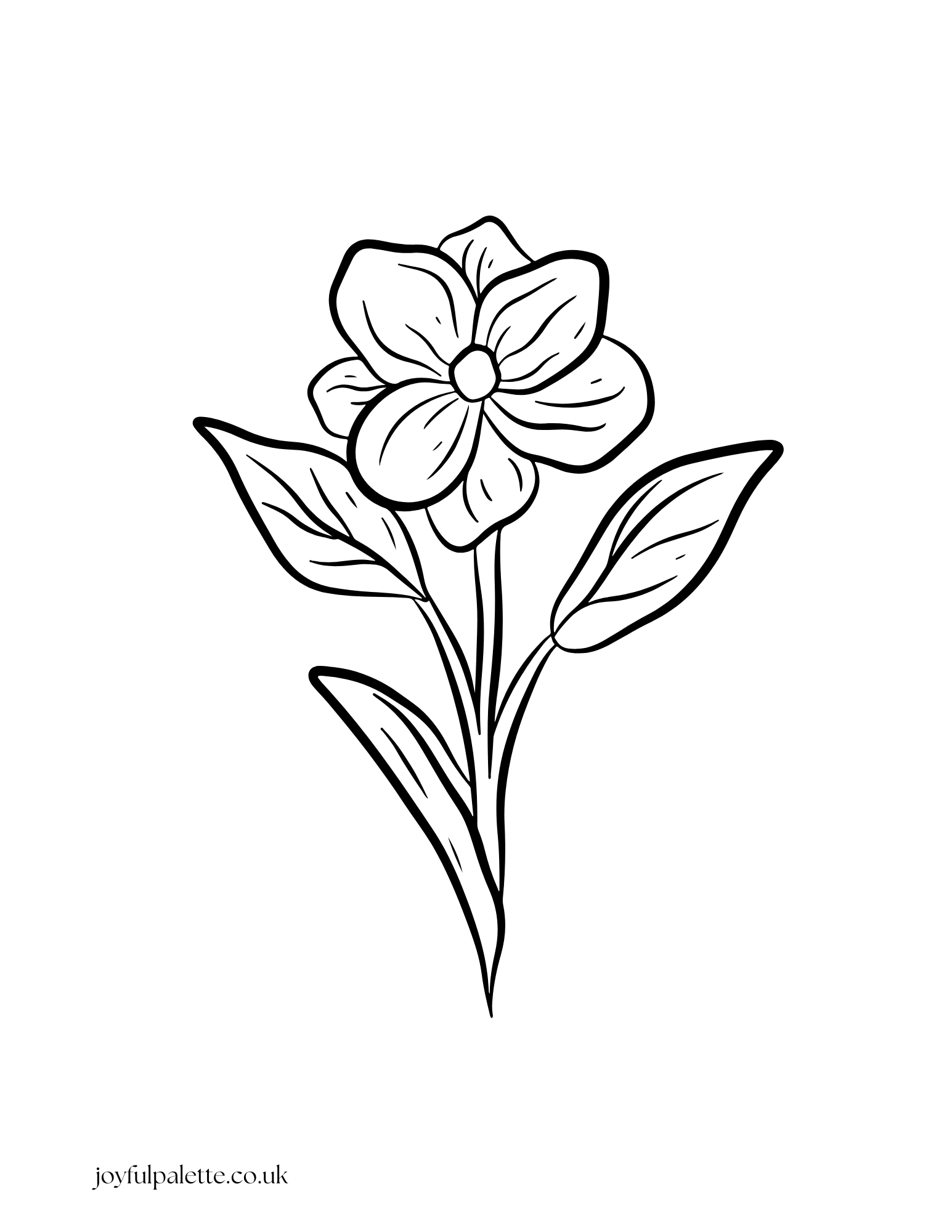 Easy Flower Coloring Page