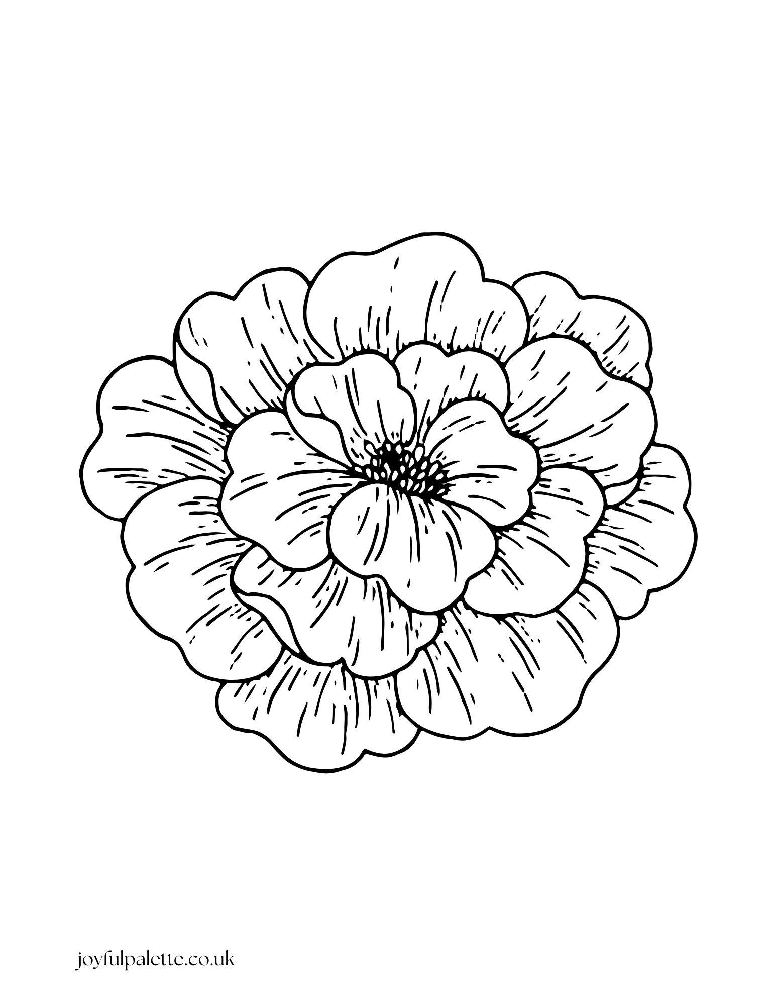 Large Flower Coloring Page