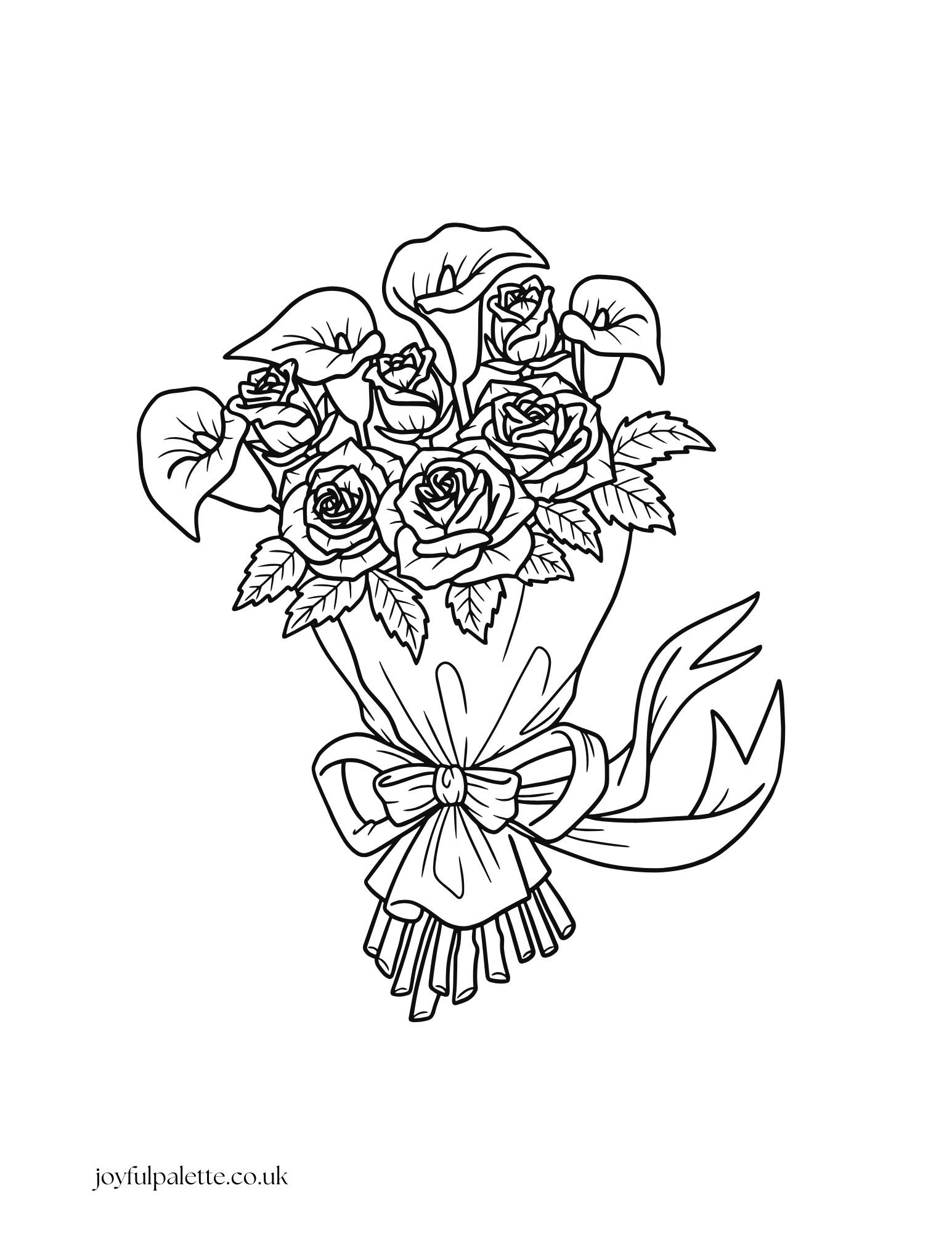 Beautiful Roses Coloring Page