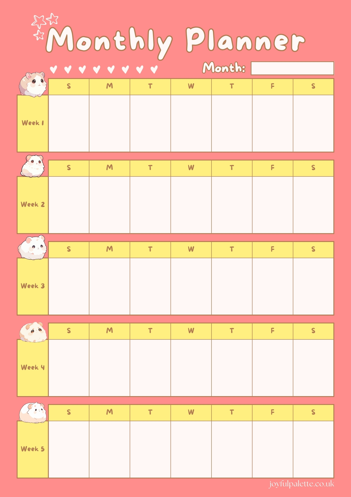 super cute monthly planner