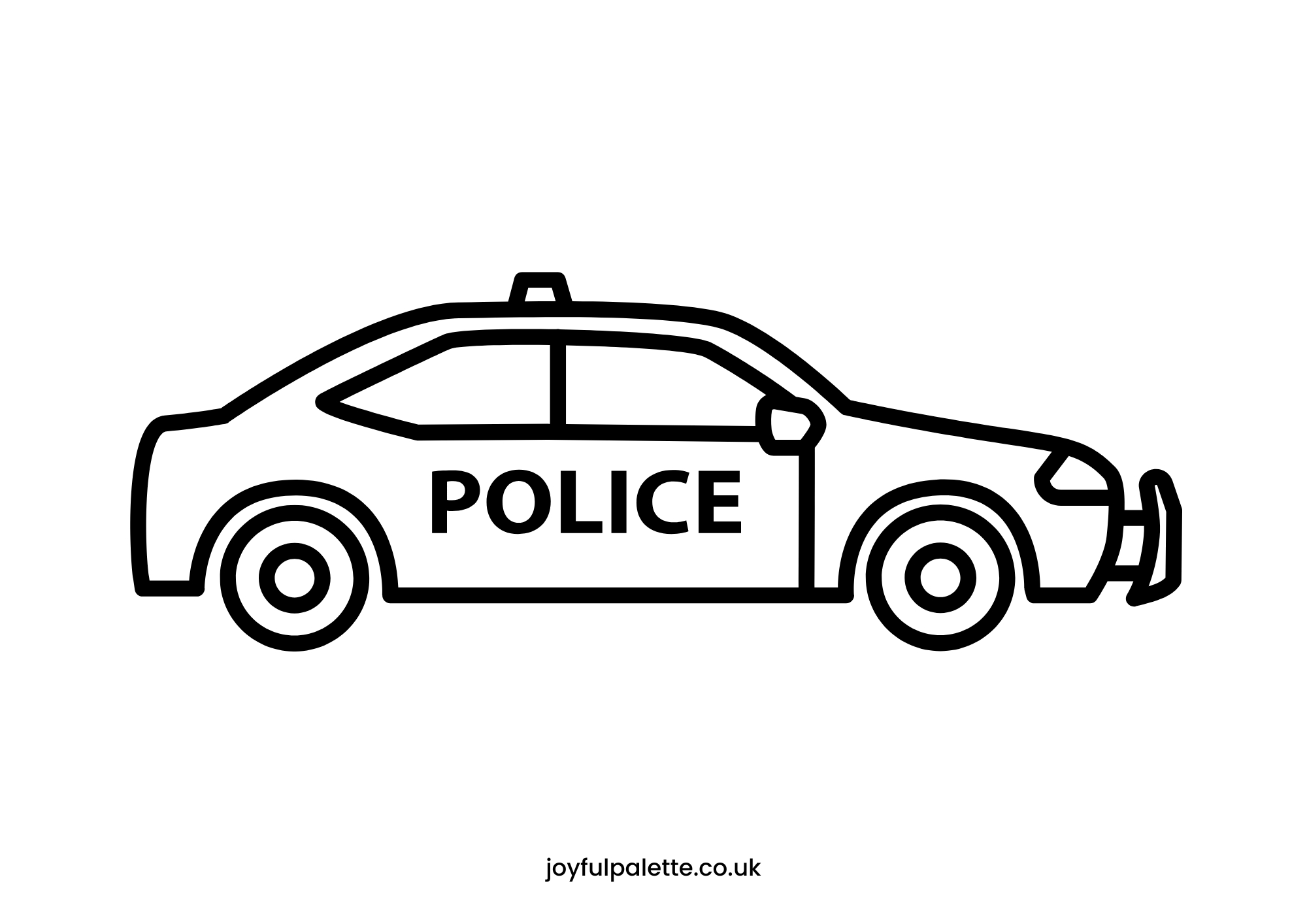 Police Car Coloring Page PDF