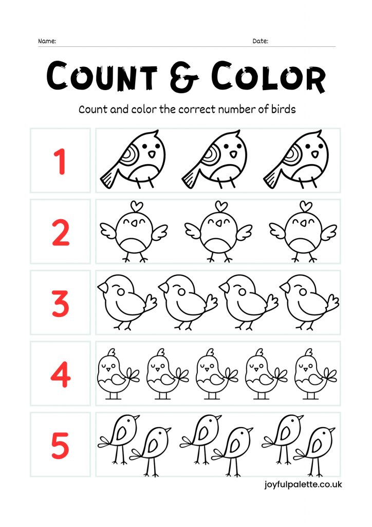 count and color worksheets
