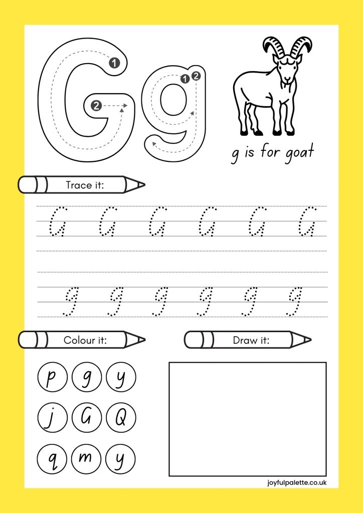 Practice Tracing Letter G