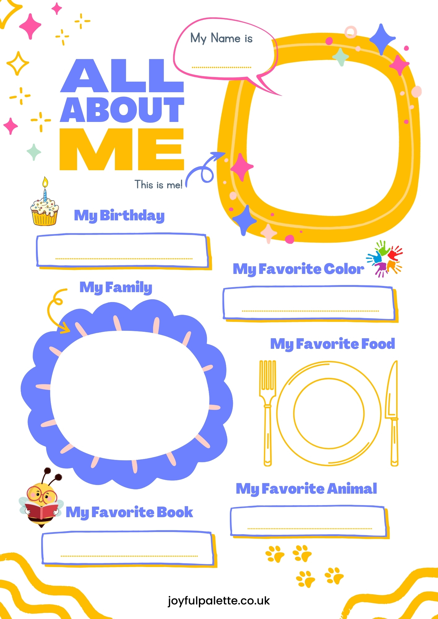 all about me worksheet pdf