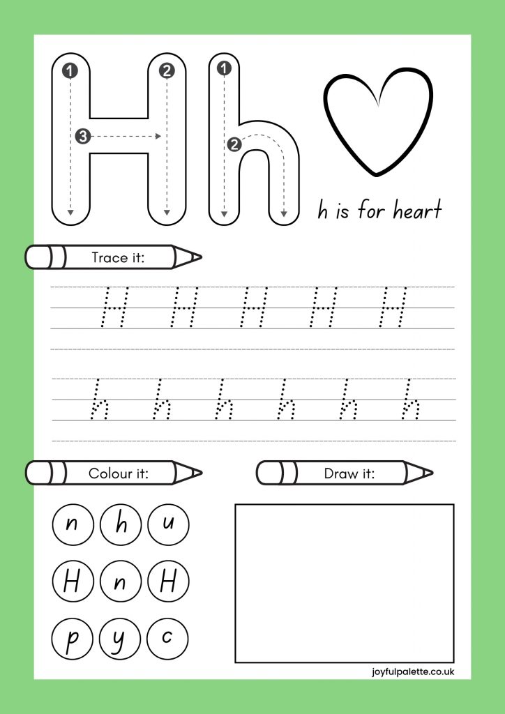 Practice Tracing Letter H