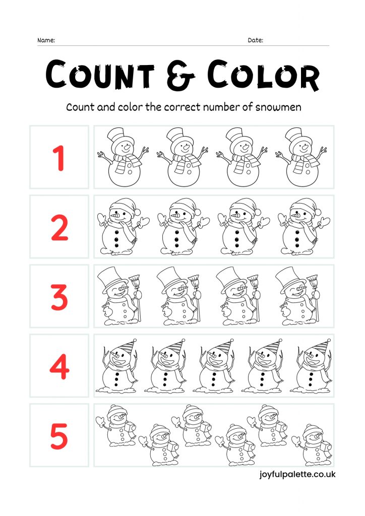 count and color worksheets