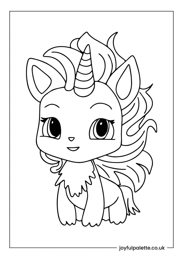 easy unicorn coloring pages