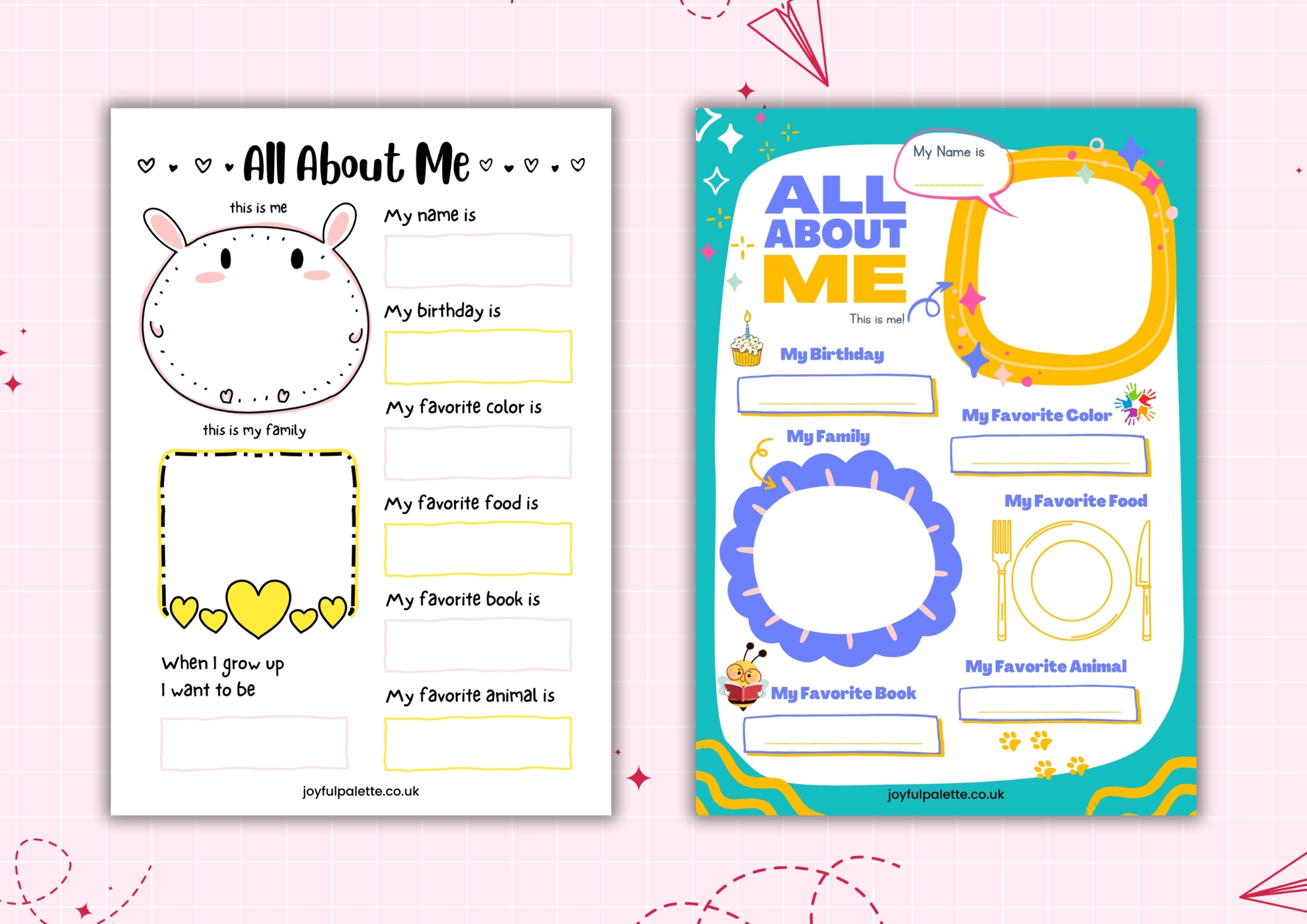 all about me worksheet kindergarten Archives - Joyful Palette
