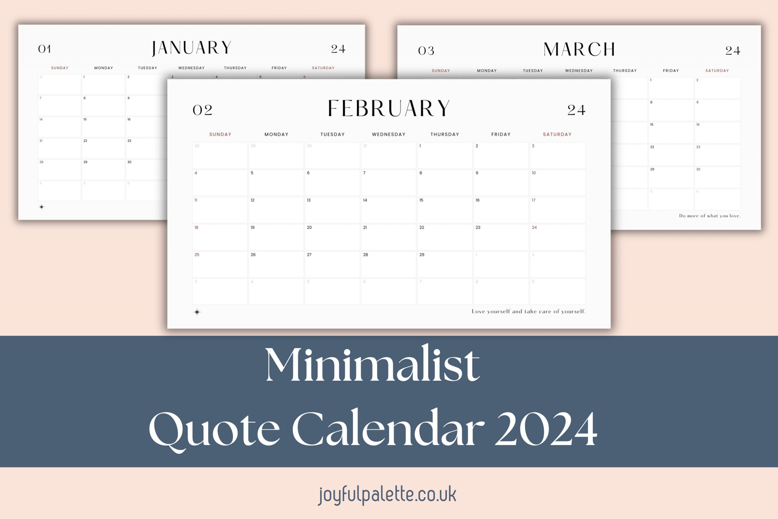 Minimalist Quote Calendar 2024