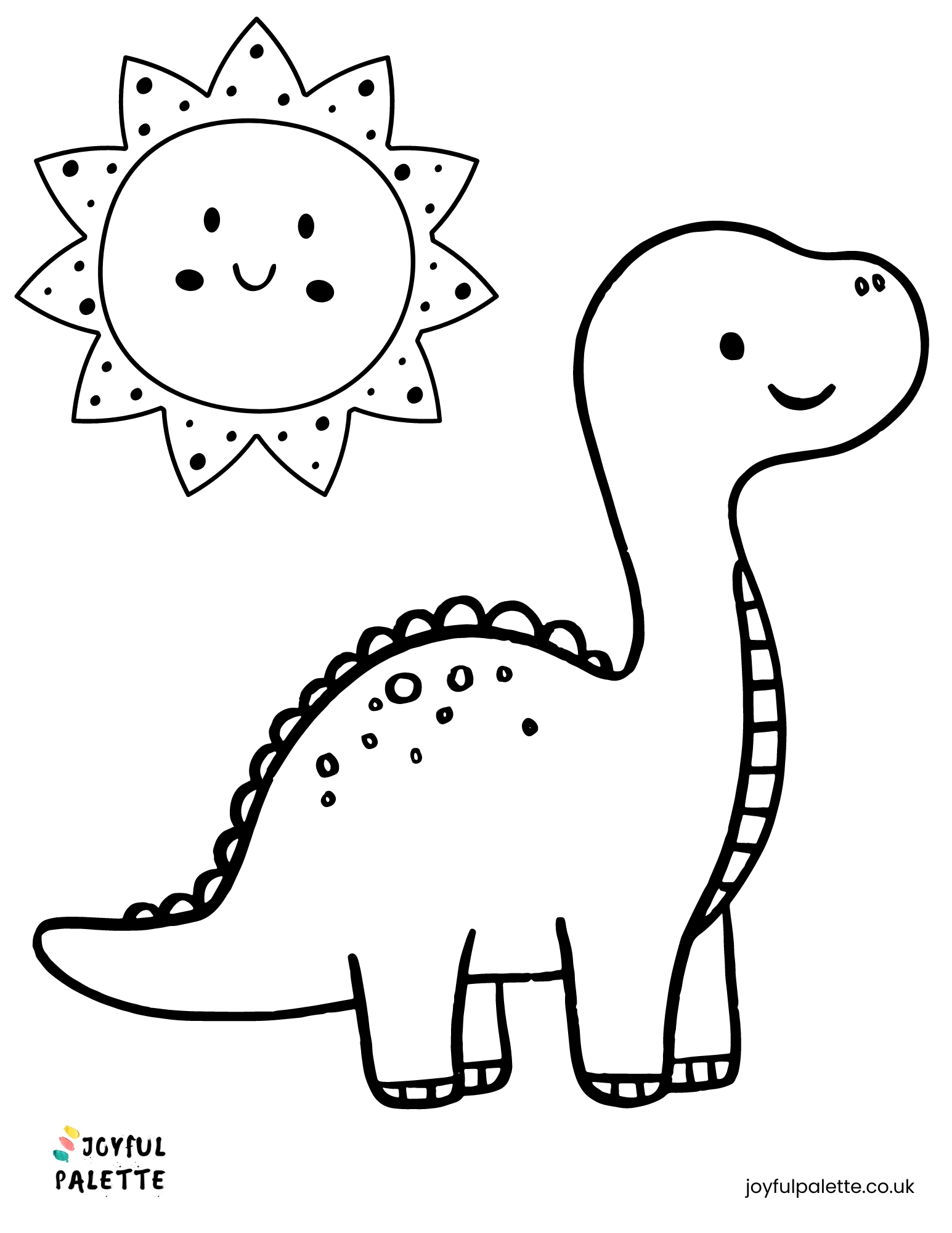 Easy Dinosaur Colouring Page