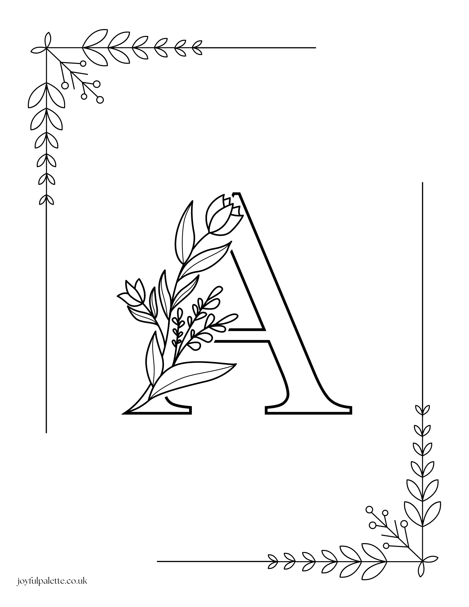 Floral Alphabet Coloring