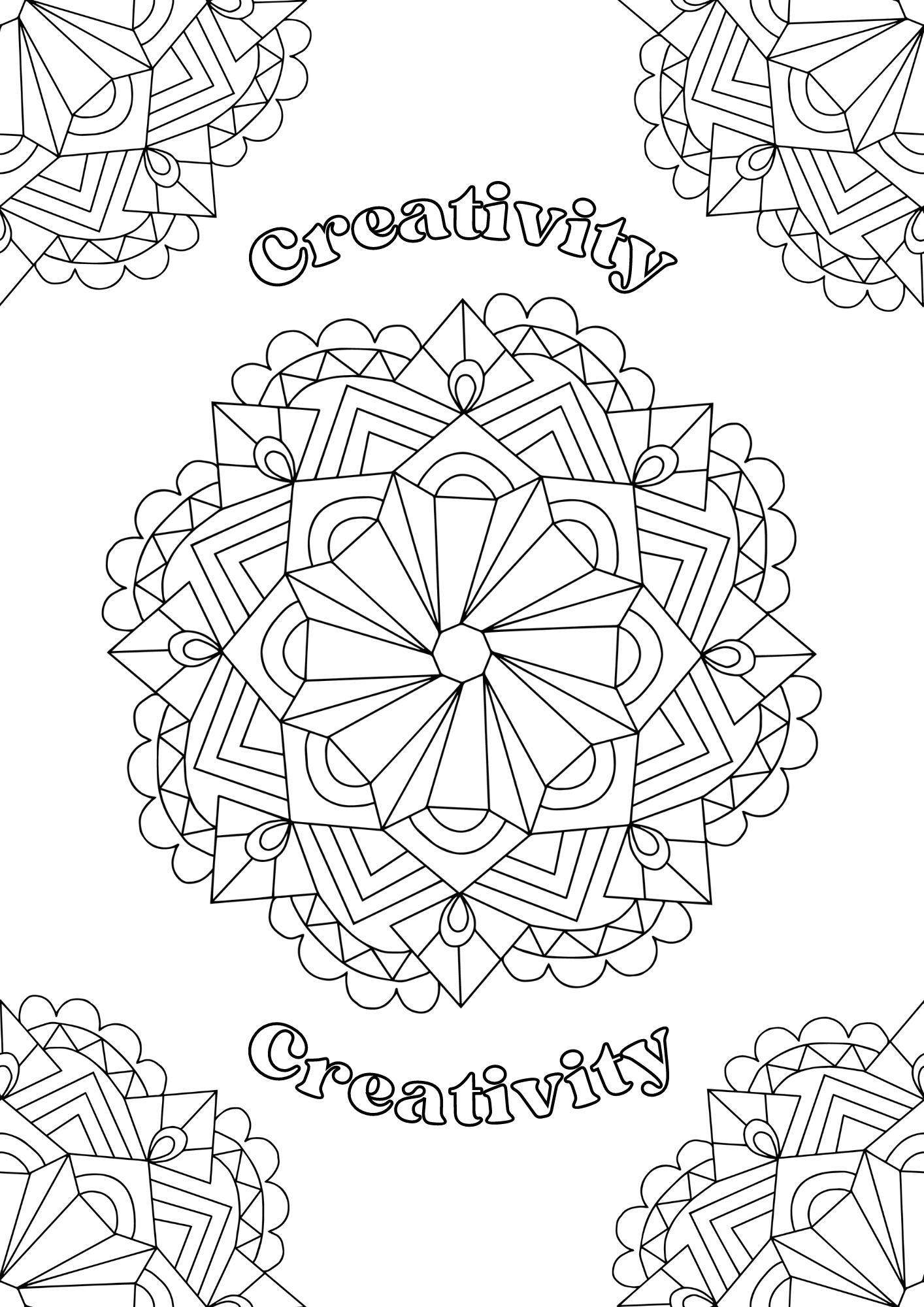Creativity Mandala Coloring Sheet