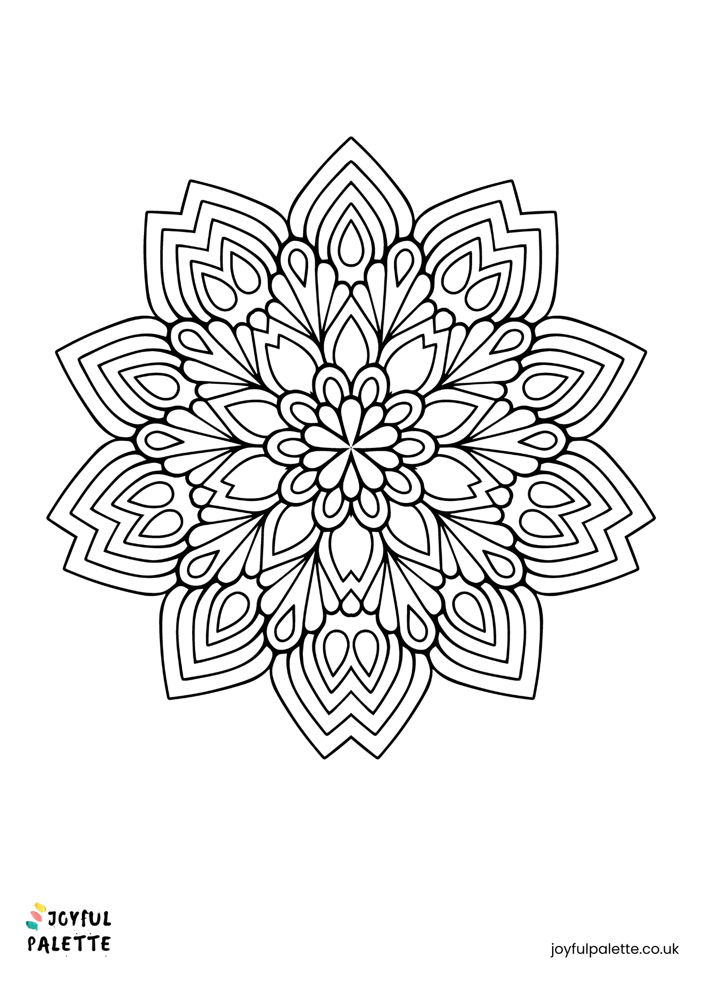Easy Flower Mandala Coloring Page