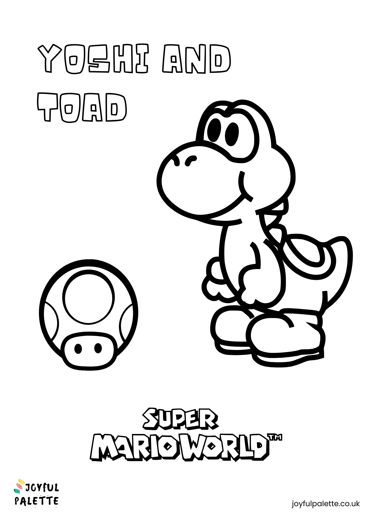 yoshi and toad coloring page