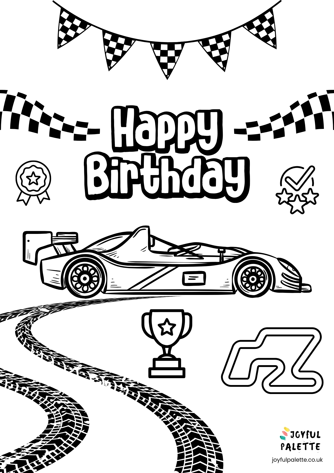 Race Car Birthday Coloring Pages Boy