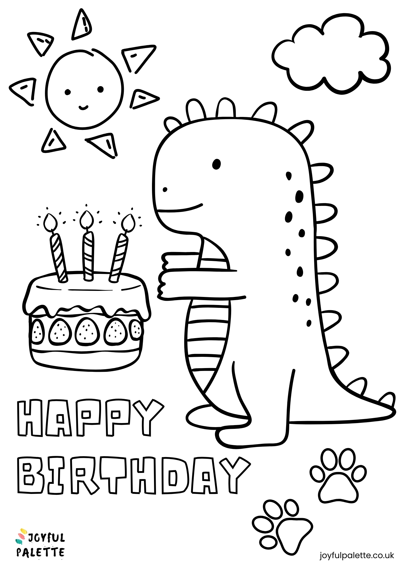 dinosaur happy birthday coloring pages