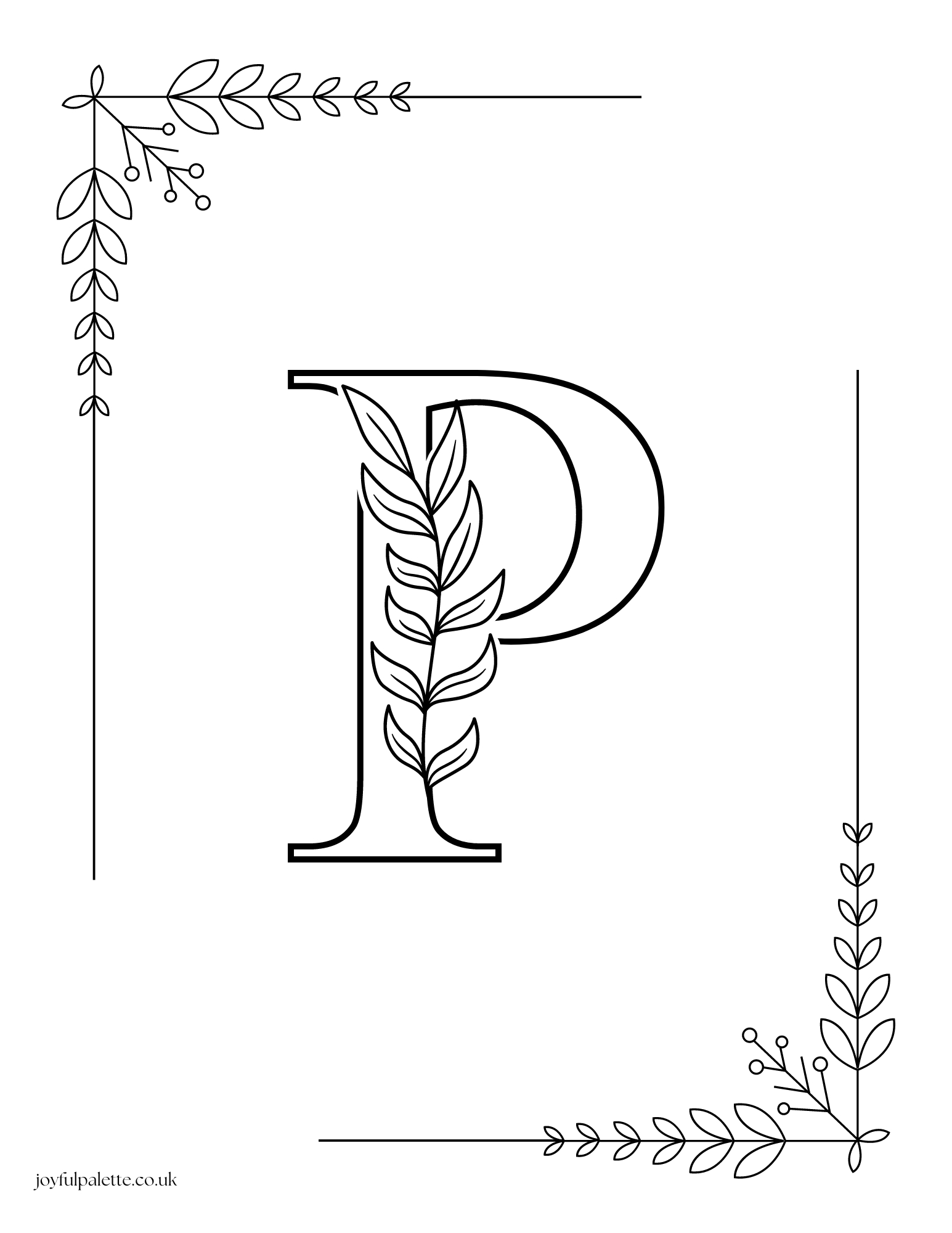 letter p with flowers