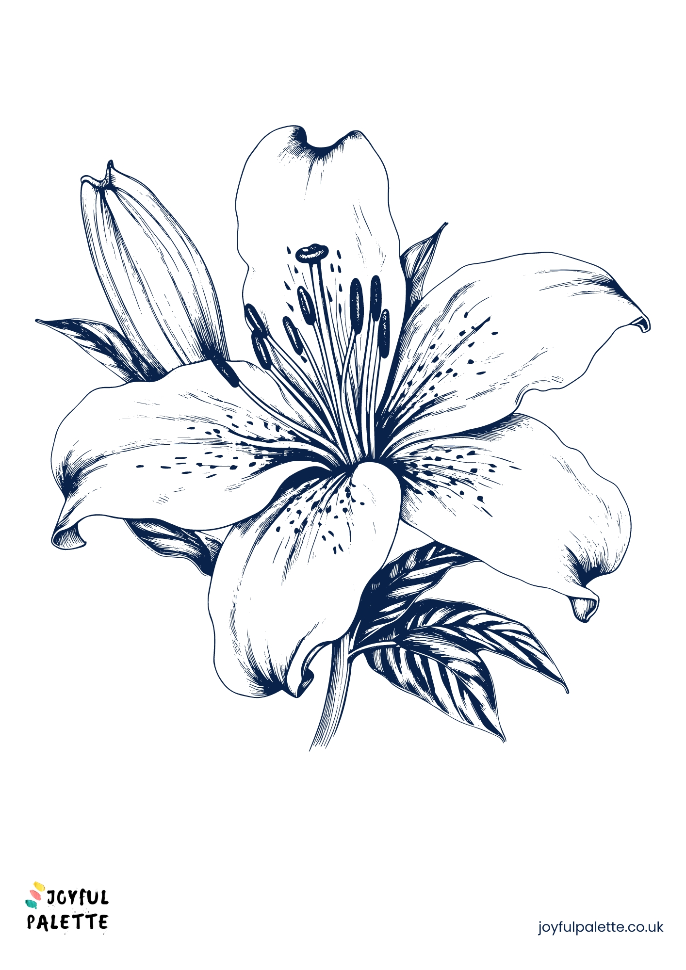 Easter Lily Flower Coloring Page