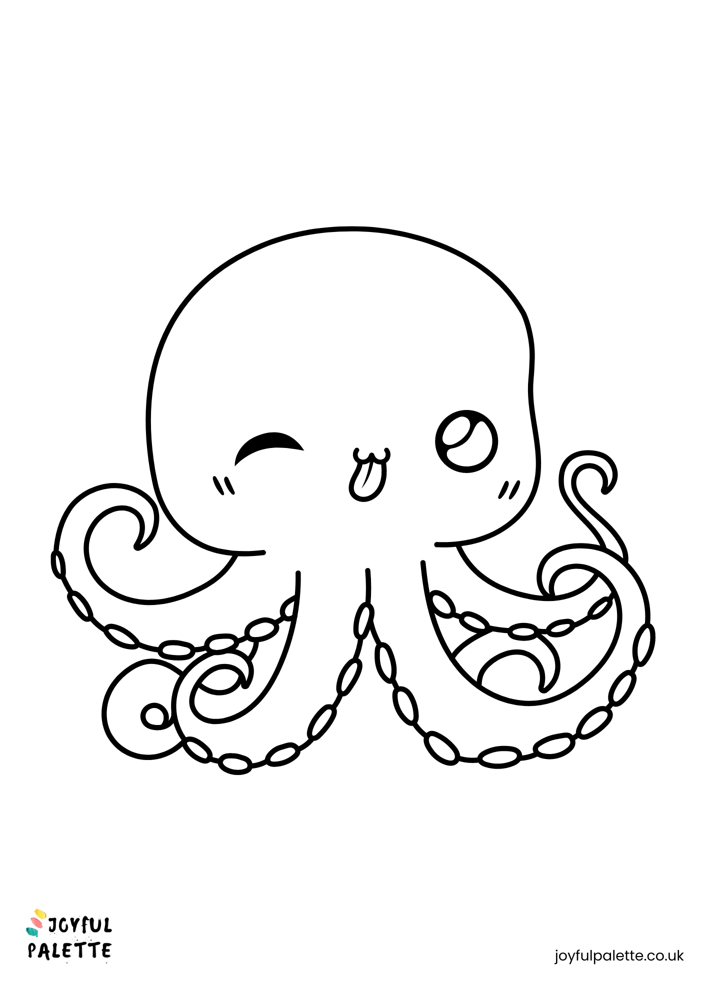Kawaii Octopus Coloring Sheet