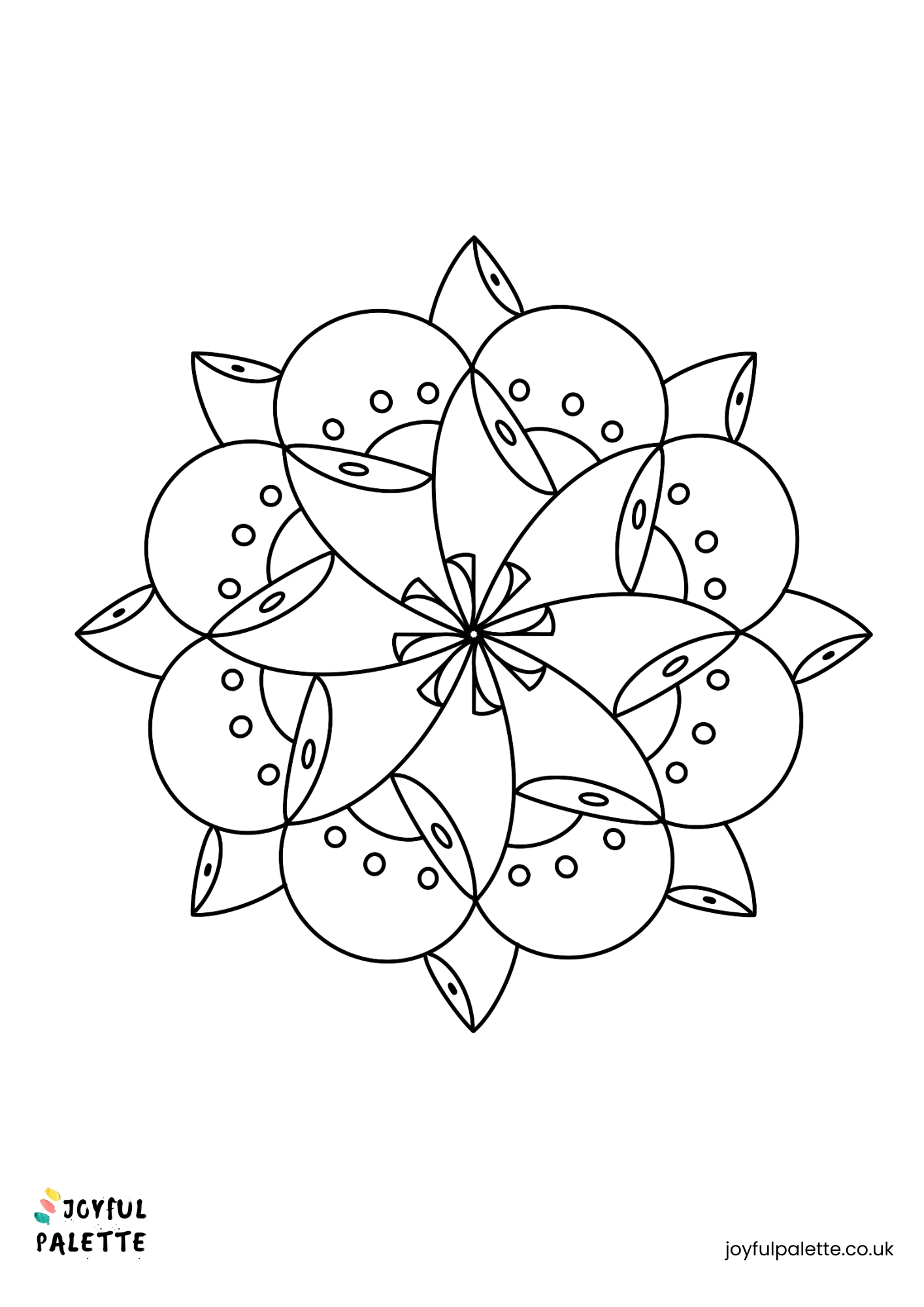 Round Flower Mandala Coloring