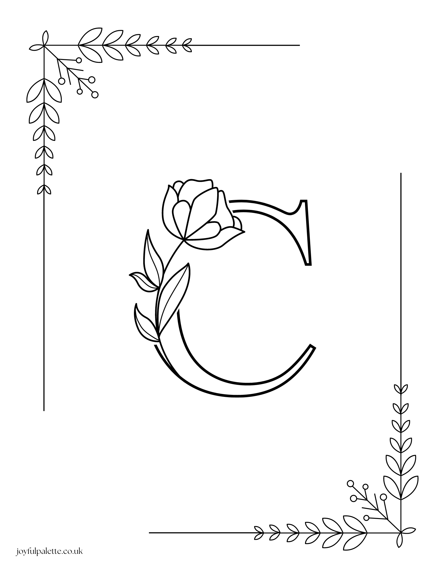 Letter C with Flowers