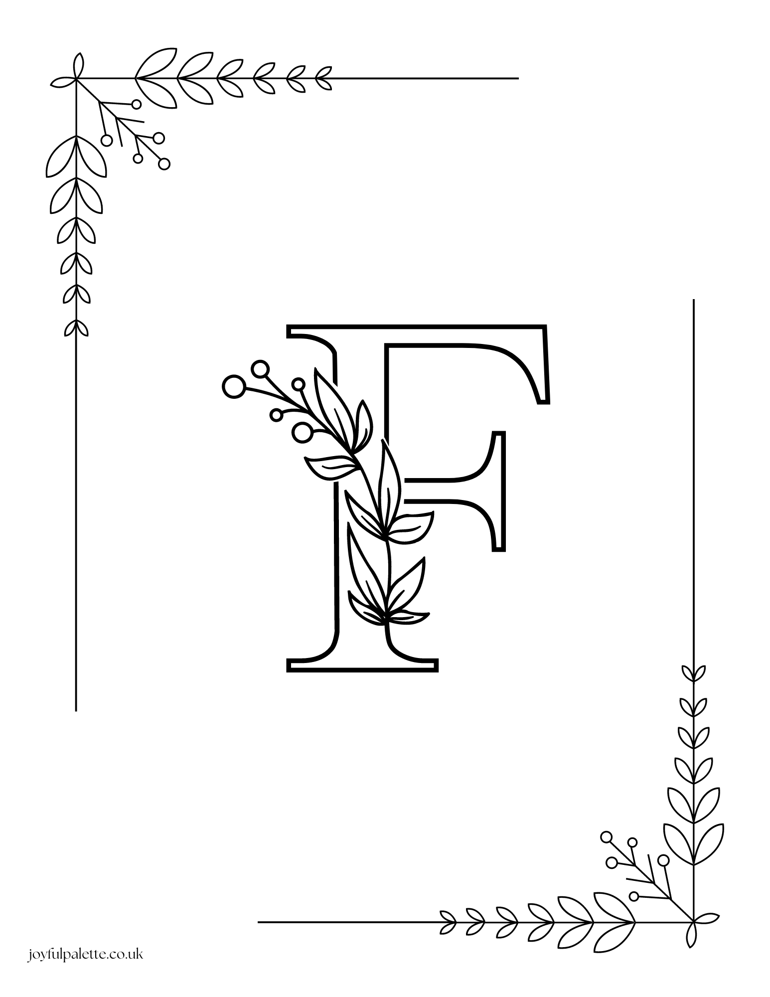 Floral Alphabet Coloring