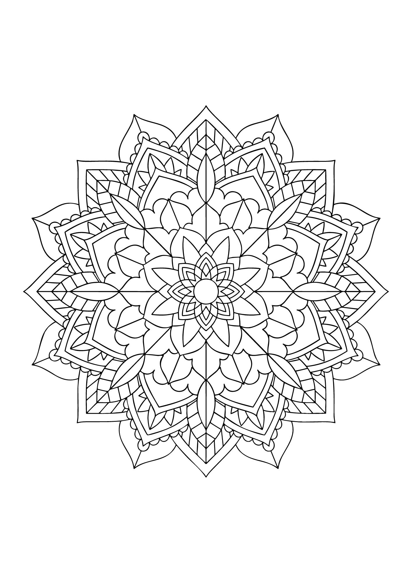 Flower-shaped Mandala to Print