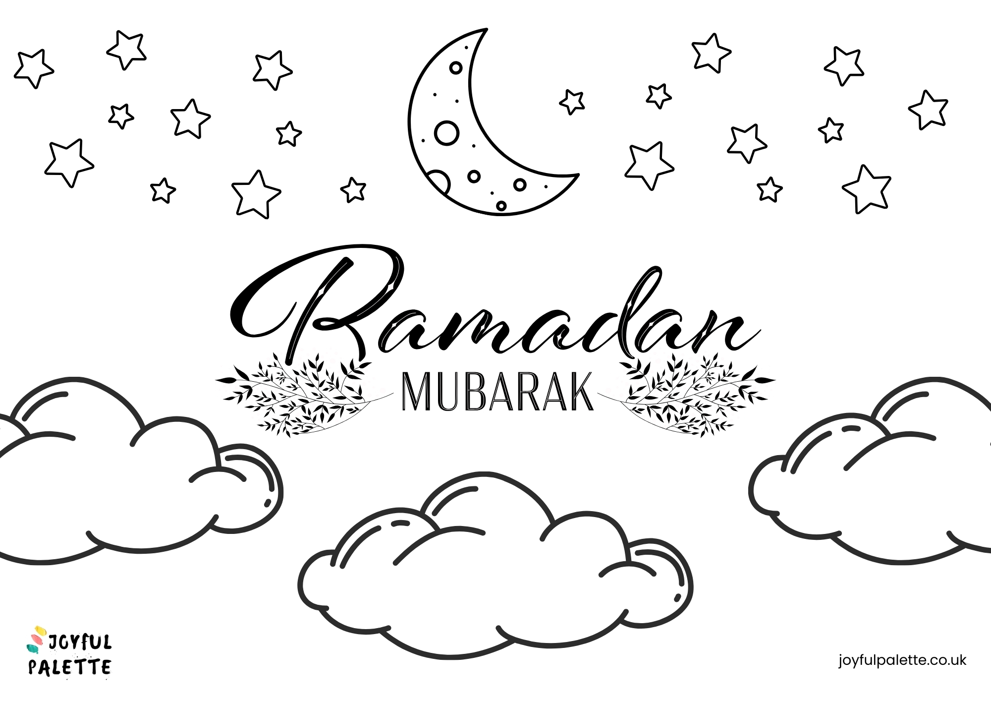 Ramadan Mubarak Coloring Page