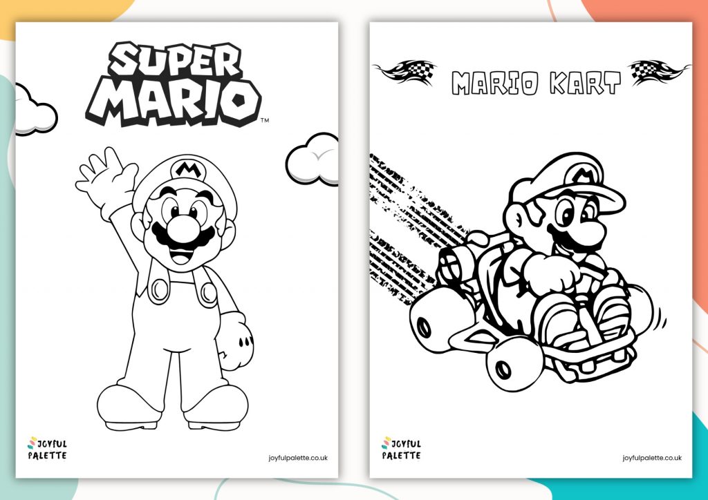 super mario coloring pages free