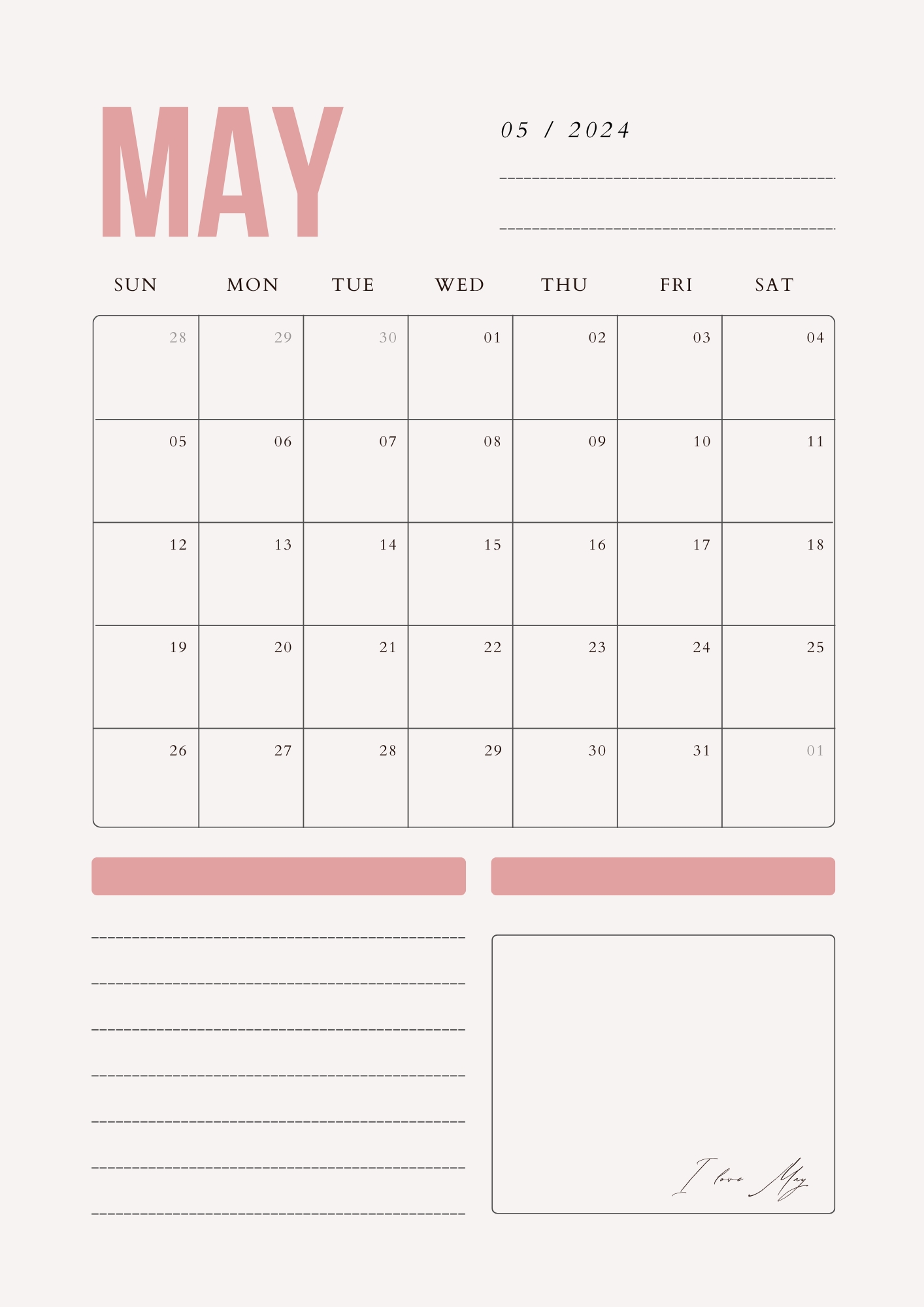 cute may 2024 calendar printable