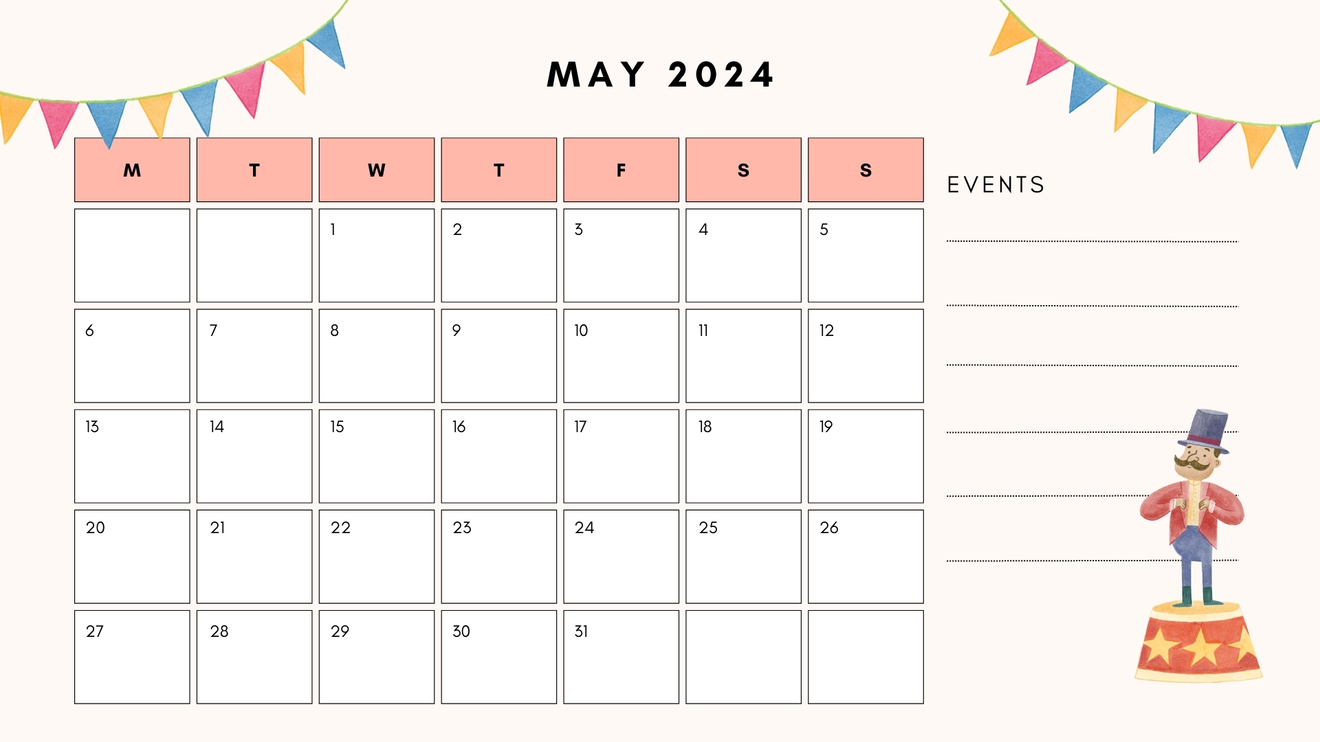 may 2024 calendar for kids