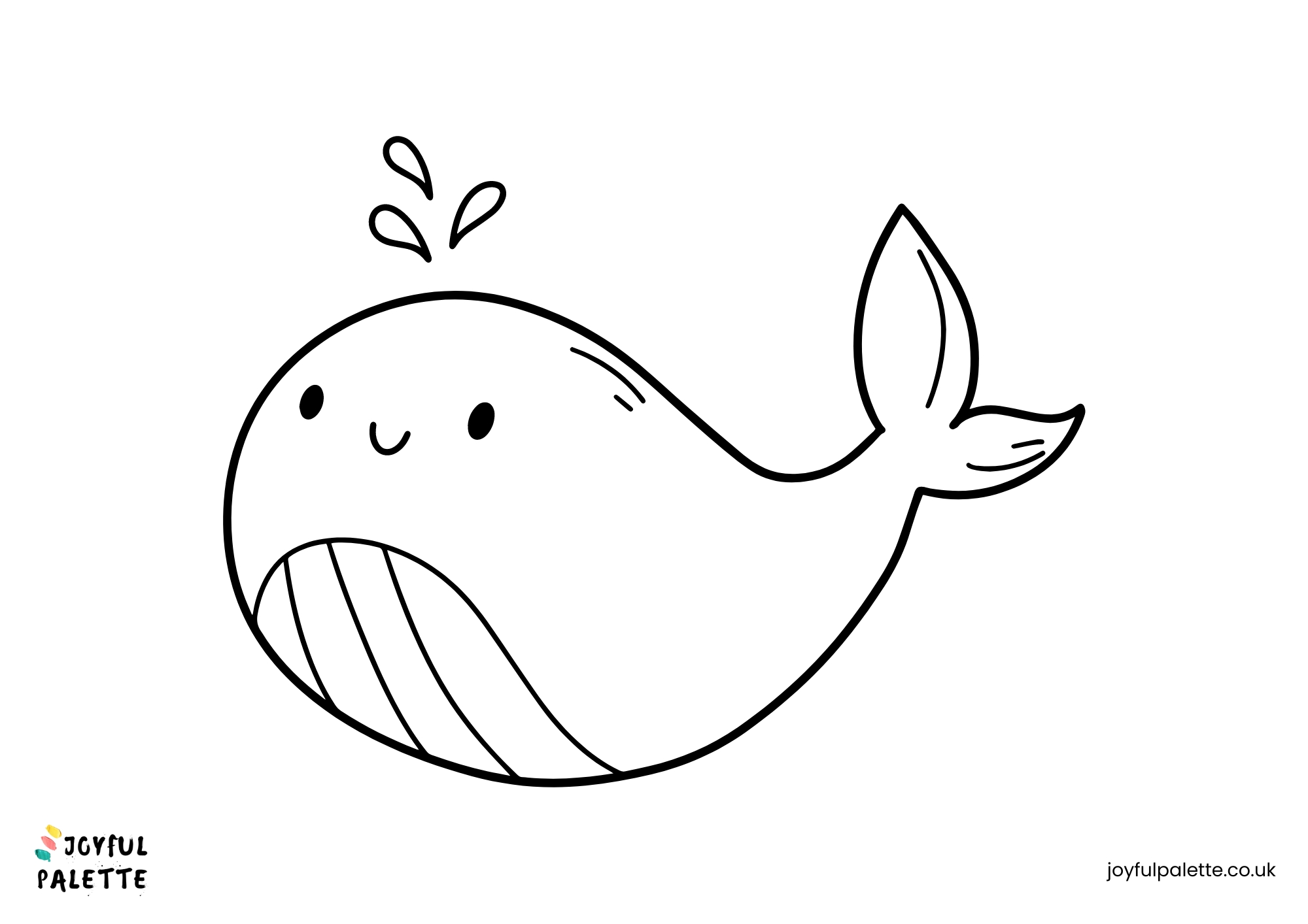 Super Cute Baby Whale Coloring Page