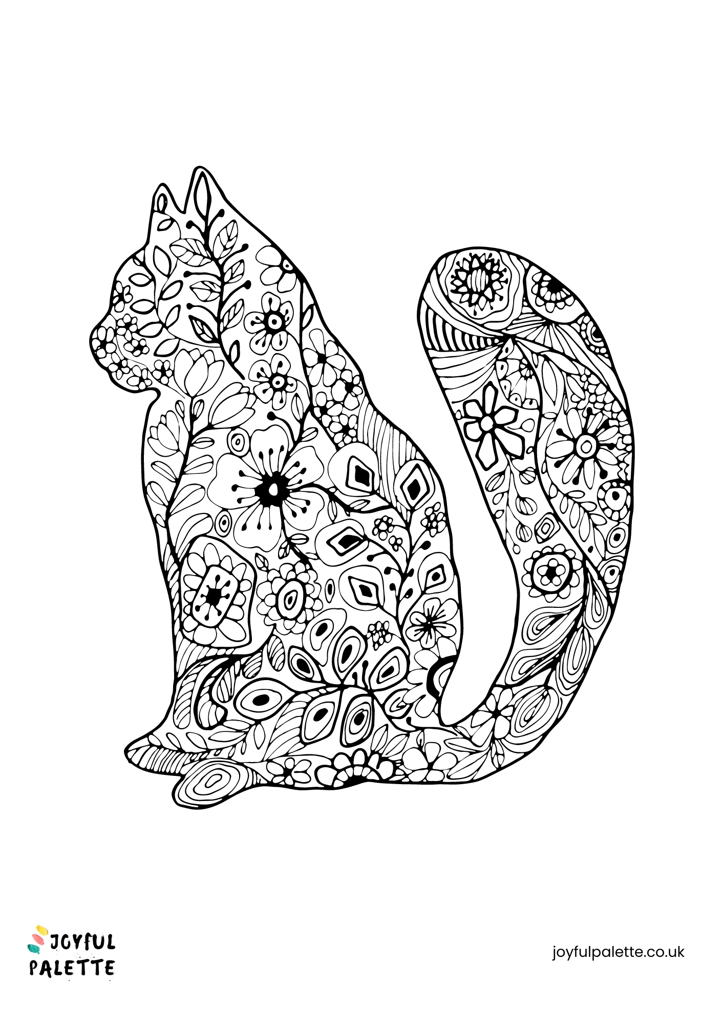 Cat Mandala Coloring Page