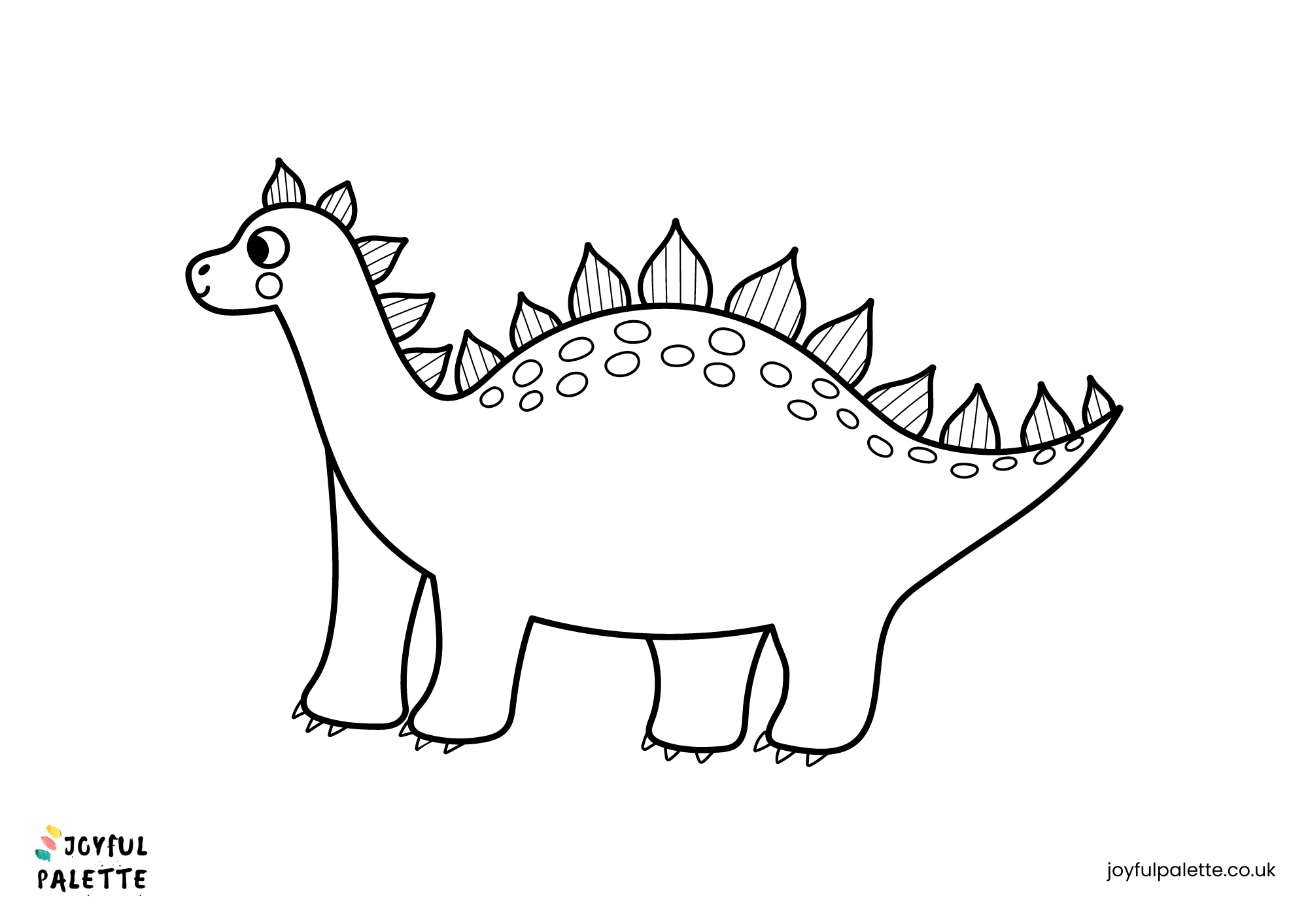 Super Cute Dino Coloring Page pdf