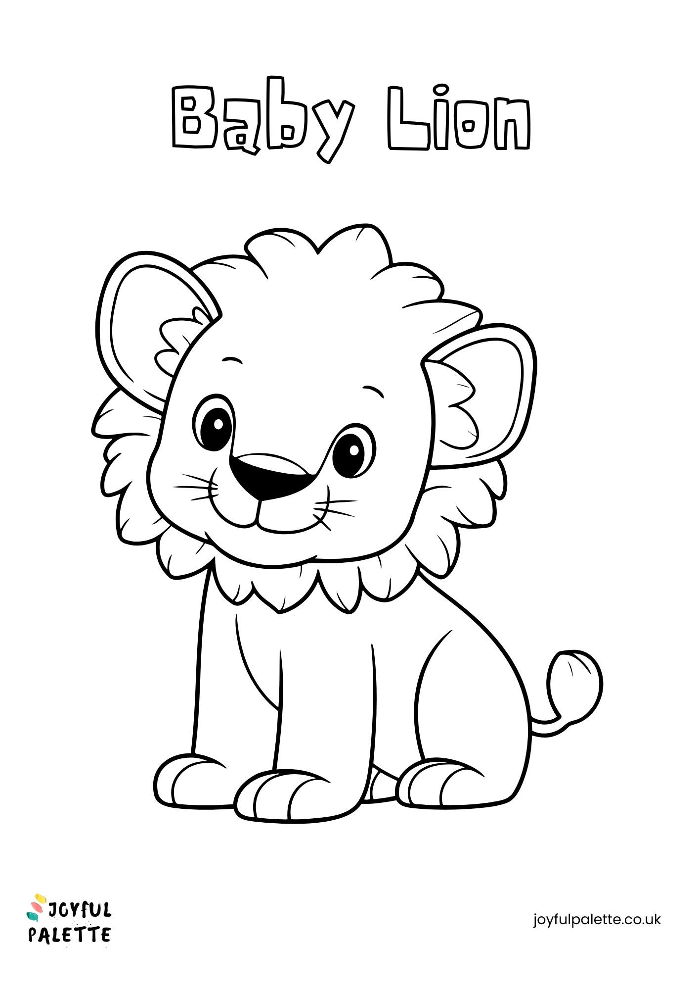 Baby Lion Coloring Page for Kids