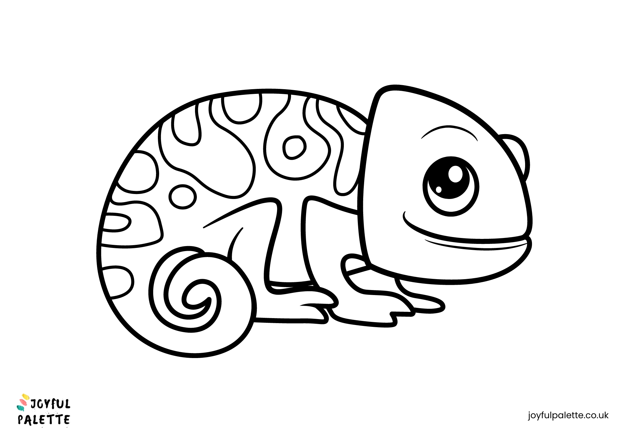 Chameleon Coloring Page for Preschoolers