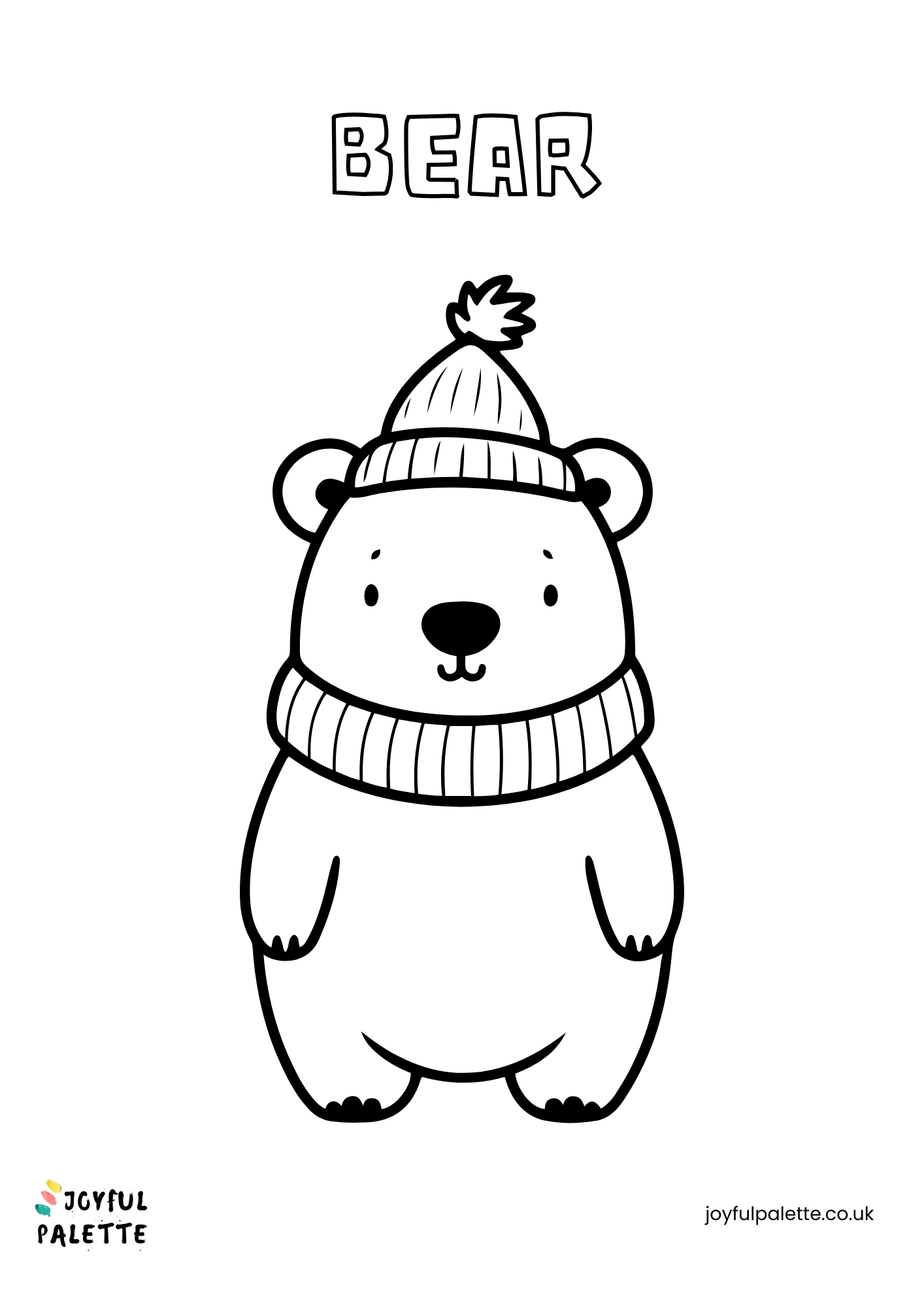 Kawaii Bear Coloring Page